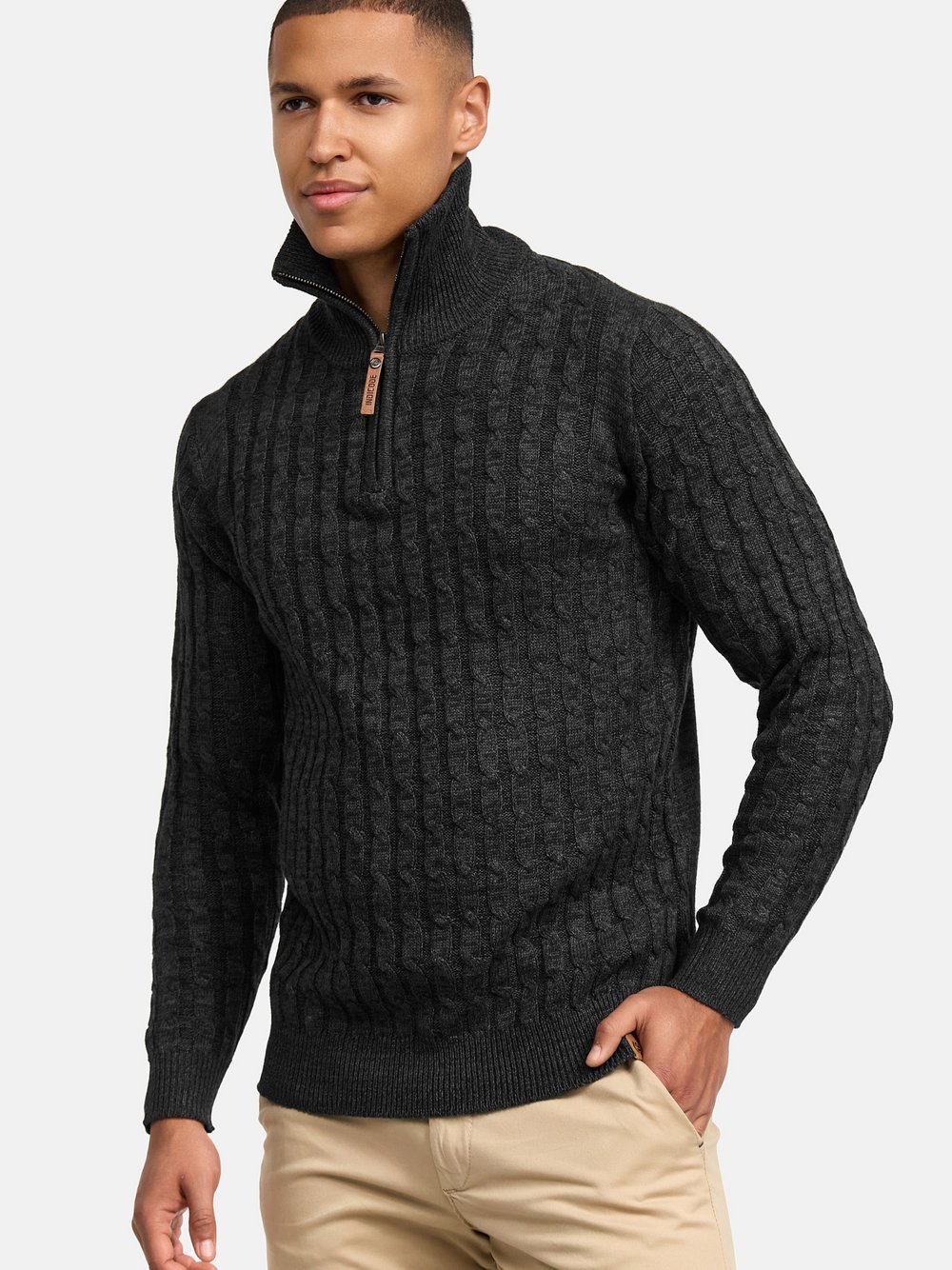 Indicode Strickpullover Herren Baumwolle schwarz, M