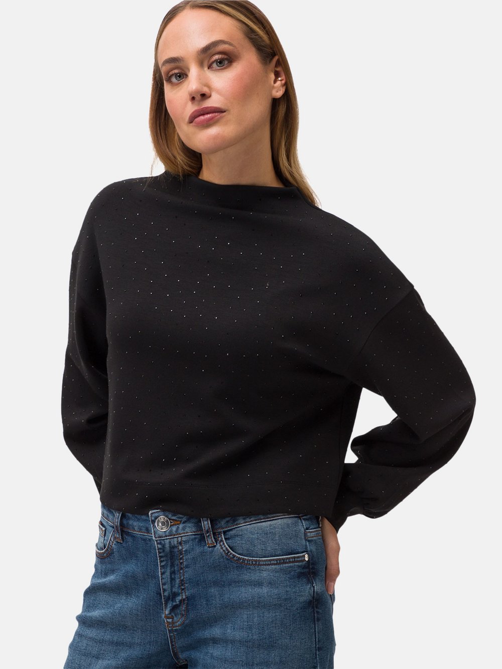 zero Sweatshirt Damen Modal schwarz, 34