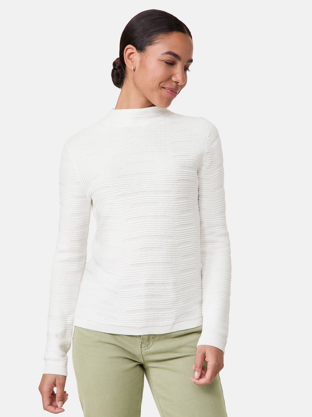 Taifun Pullover Damen Viskose weiß, 40