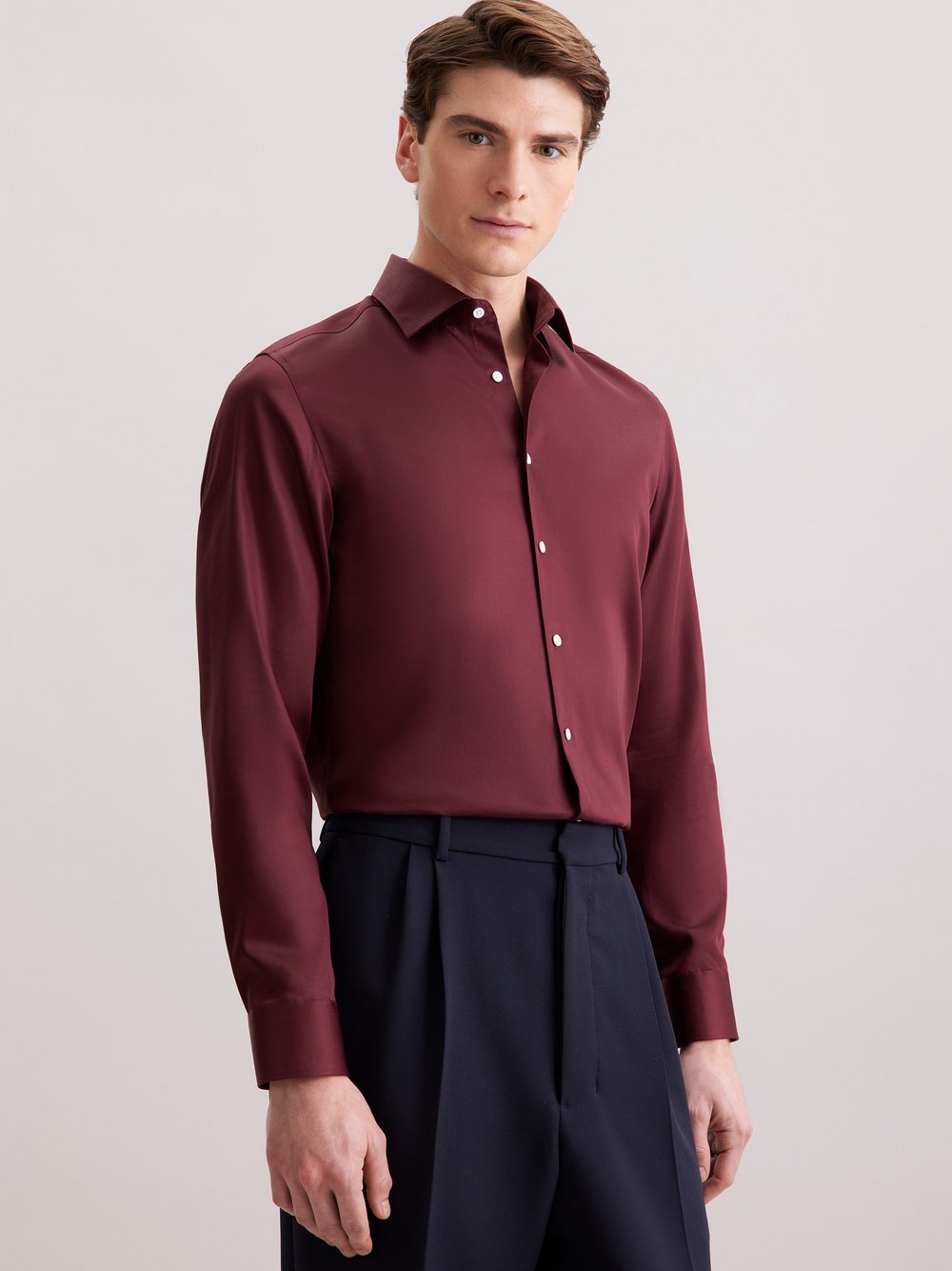 Seidensticker Business Hemd Herren Slim Fit Baumwolle rot, 38