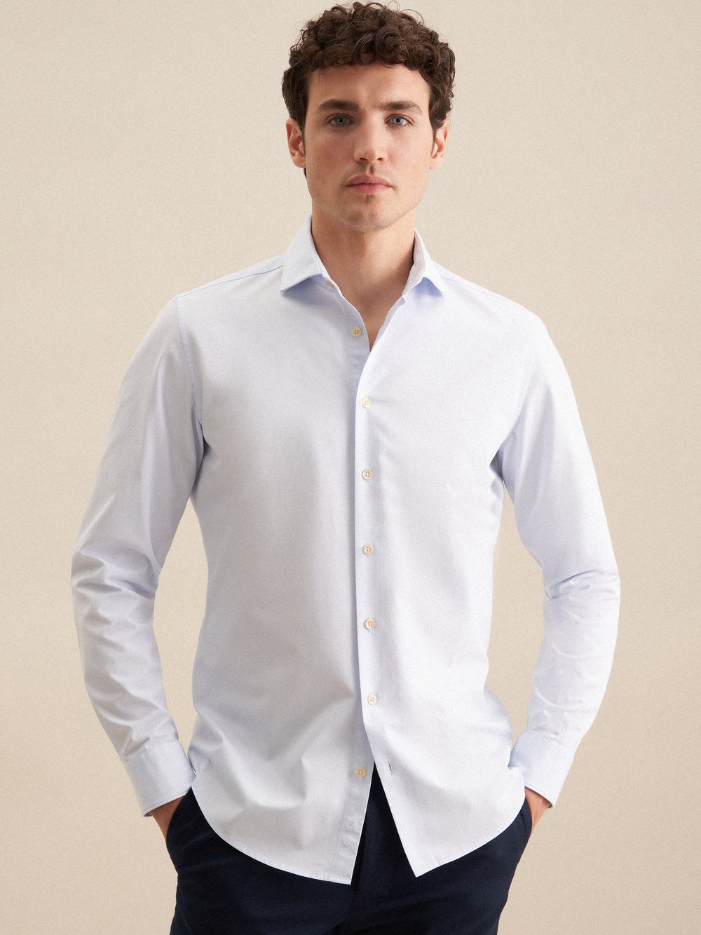 Seidensticker Casual Hemd Herren Slim Fit Baumwolle blau, 38
