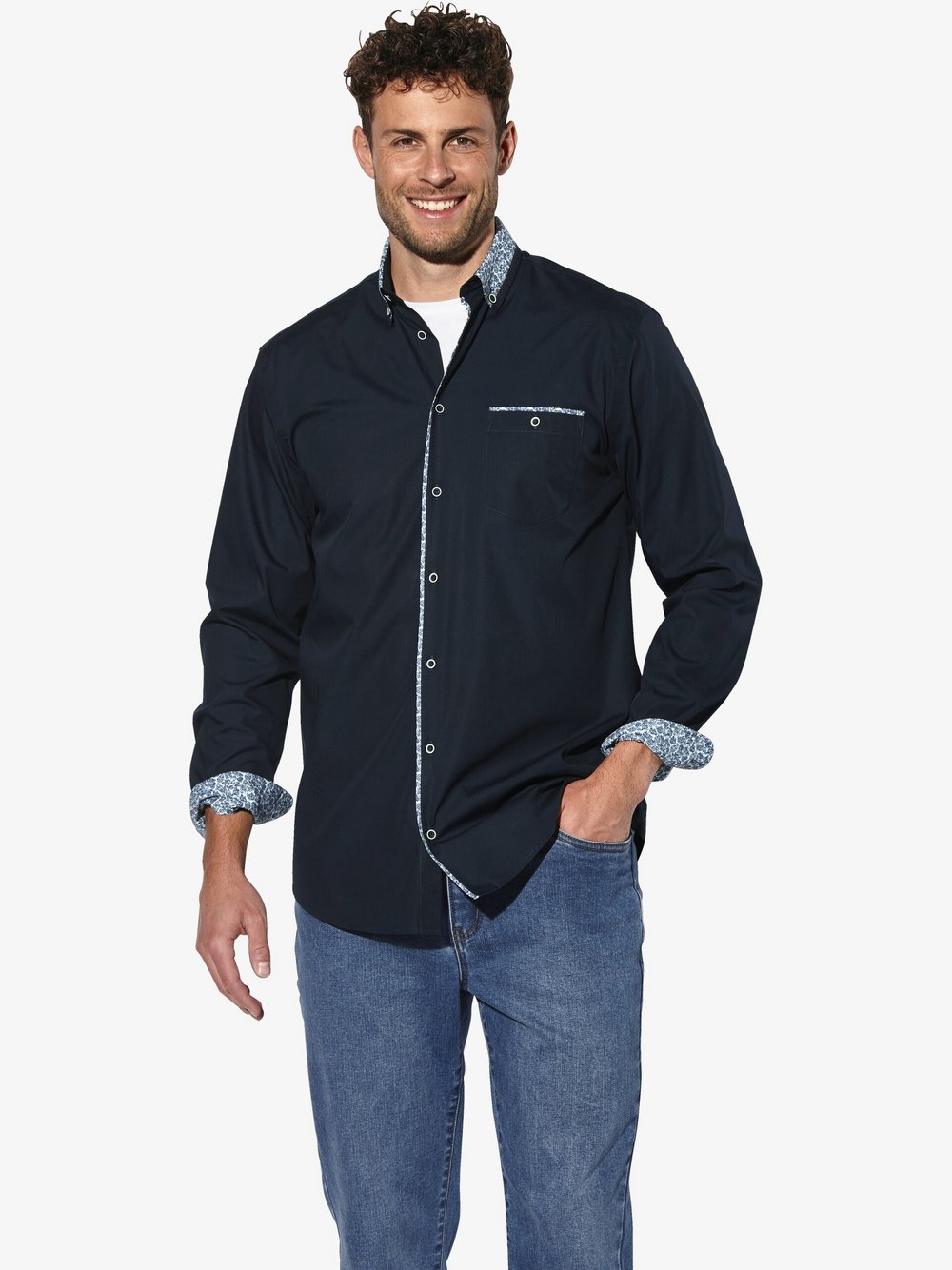 BABISTA Hemd Herren Regular Fit Baumwolle blau, L
