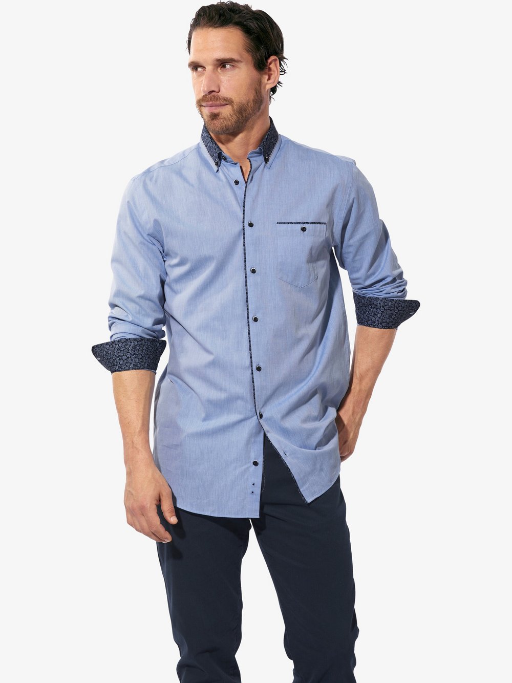 Thumbnail - BABISTA Hemd Herren Regular Fit Baumwolle blau, XXXL