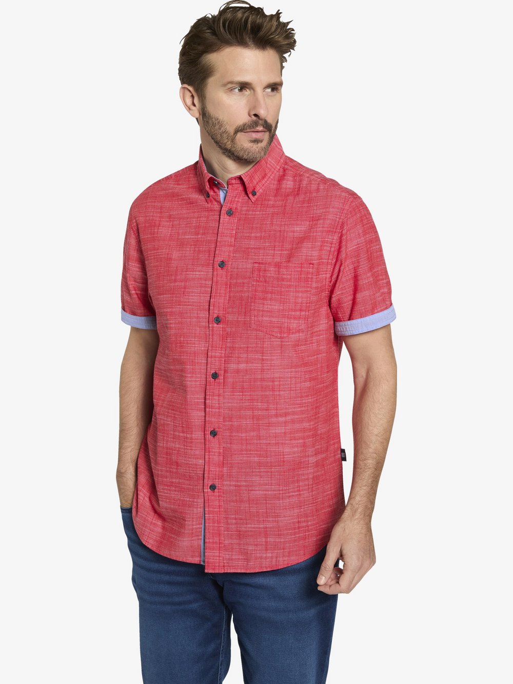 Thumbnail - BABISTA Kurzarmhemd Herren Regular Fit Baumwolle rot, XL