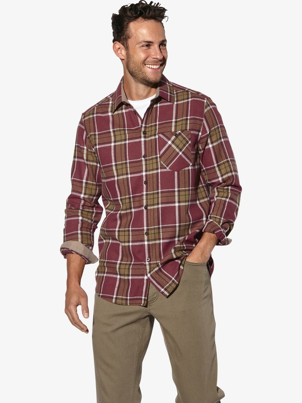 Thumbnail - BABISTA Hemd Herren Regular Fit Baumwolle rot kariert, M