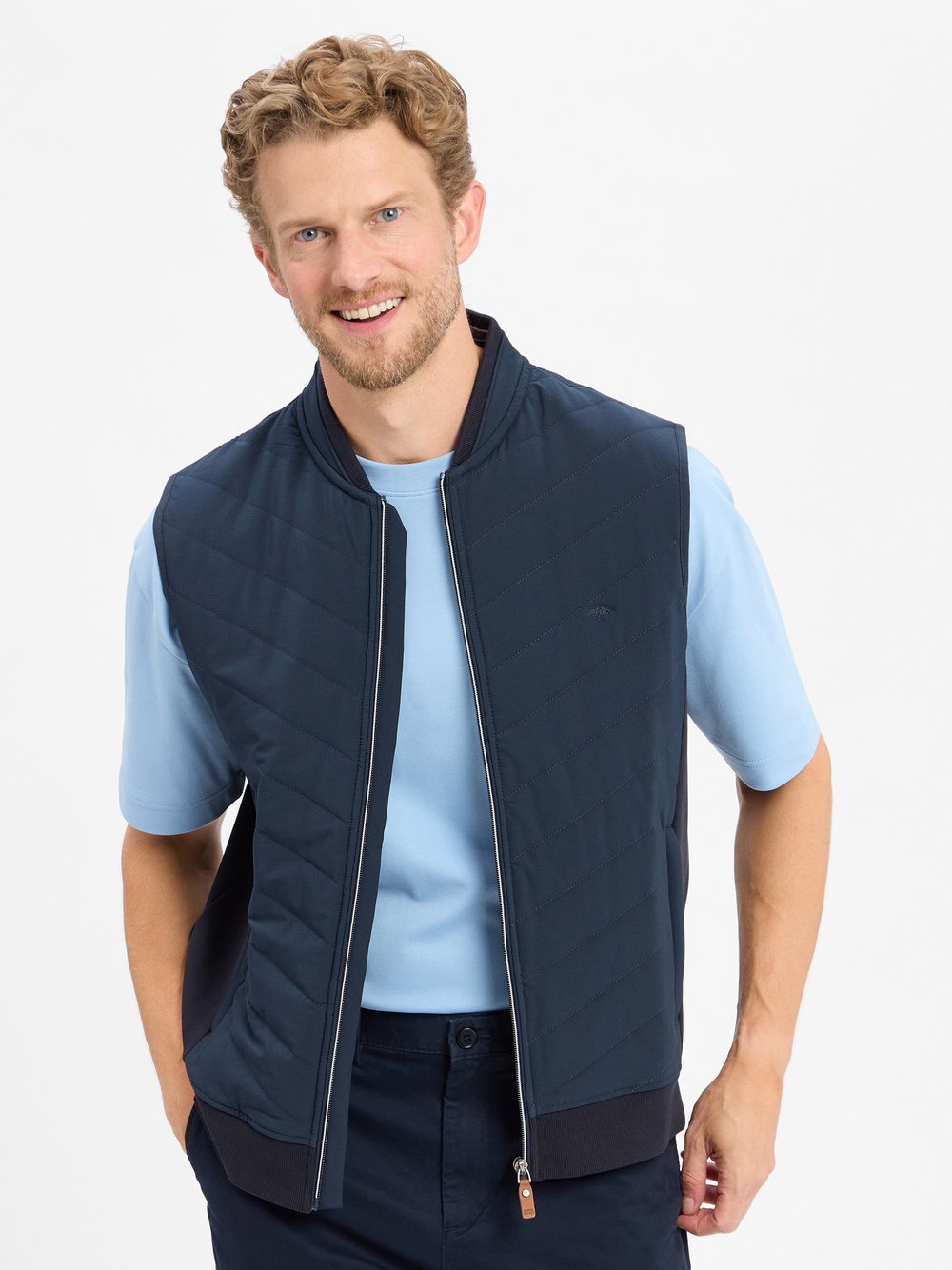 Fynch-Hatton Steppweste Herren Baumwolle blau, L