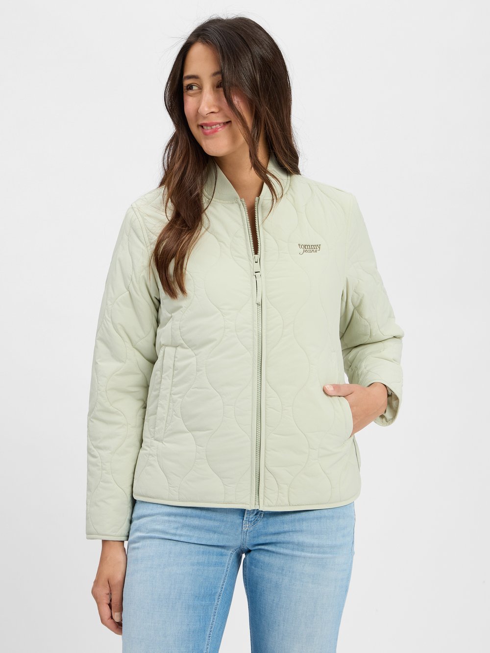 Tommy Jeans Steppjacke Damen Polyamid grün, L
