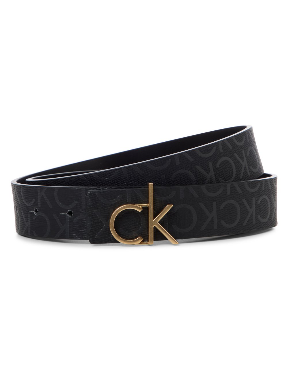 Calvin Klein Wendegürtel Damen Kunstleder schwarz gemustert, 90