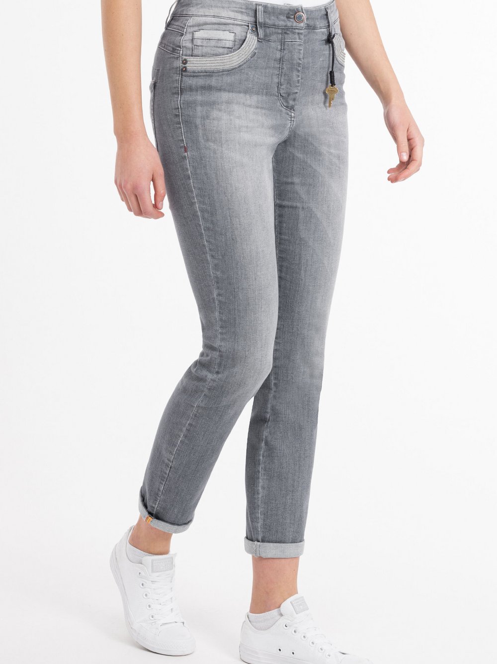 RECOVER pants Jeans Damen Baumwolle grau, 46