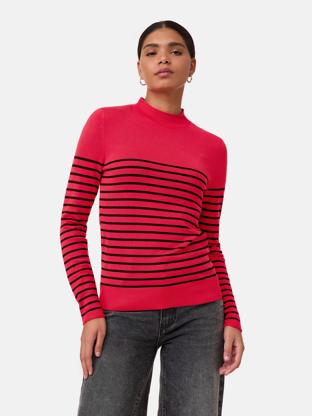 Taifun Pullover Damen Viskose rot gestreift, 40