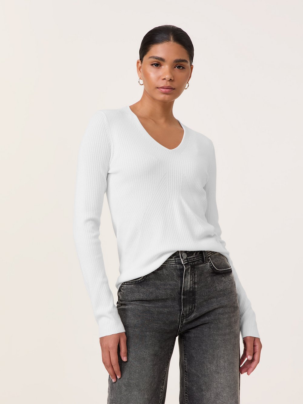 Taifun Pullover Damen Viskose weiß, 44