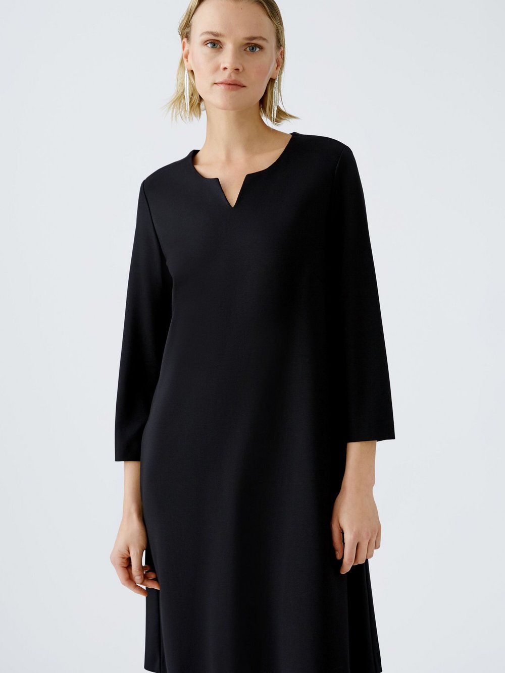 Oui A-Linien-Kleid Damen Viskose schwarz, 34