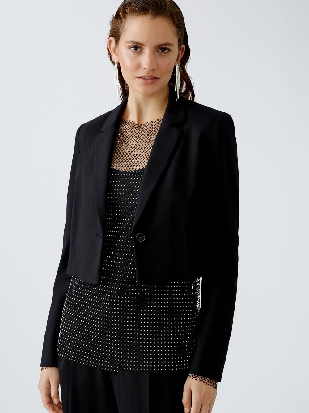 Oui Blazer Damen Viskose schwarz, 36