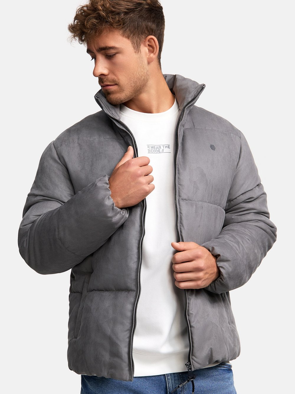 Indicode Winterjacke Herren grau, L