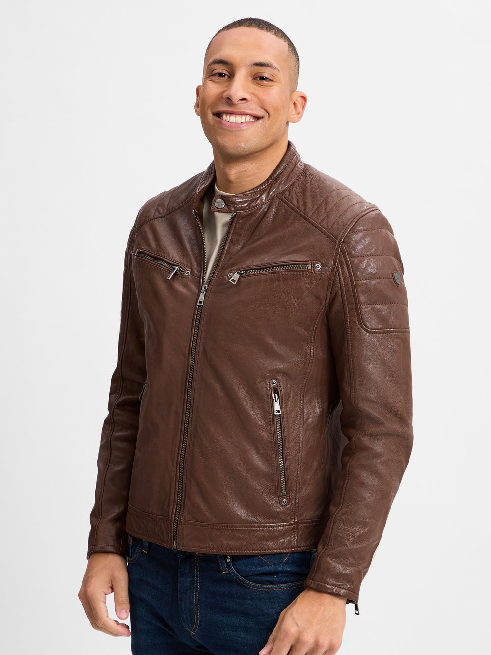 Mauritius Lederjacke Herren braun, L