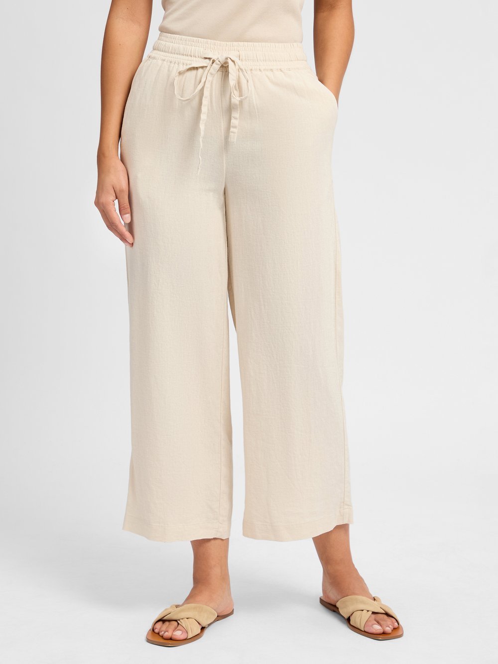 soyaconcept® Stoffhose mit Leinenanteil Damen beige, M
