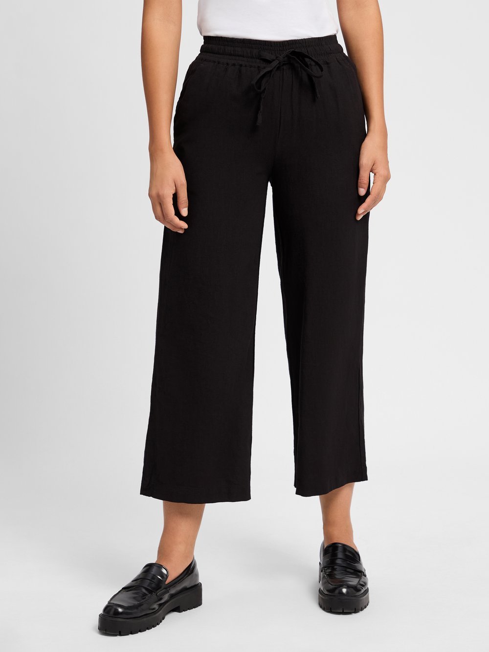 soyaconcept® Stoffhose mit Leinenanteil Damen schwarz, XL