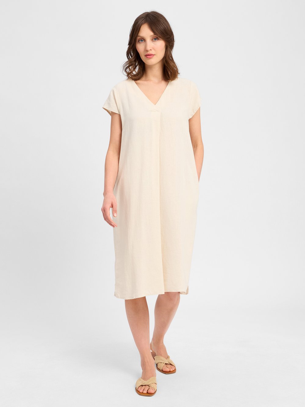 soyaconcept® Kleid mit Leinen-Anteil Damen beige, L