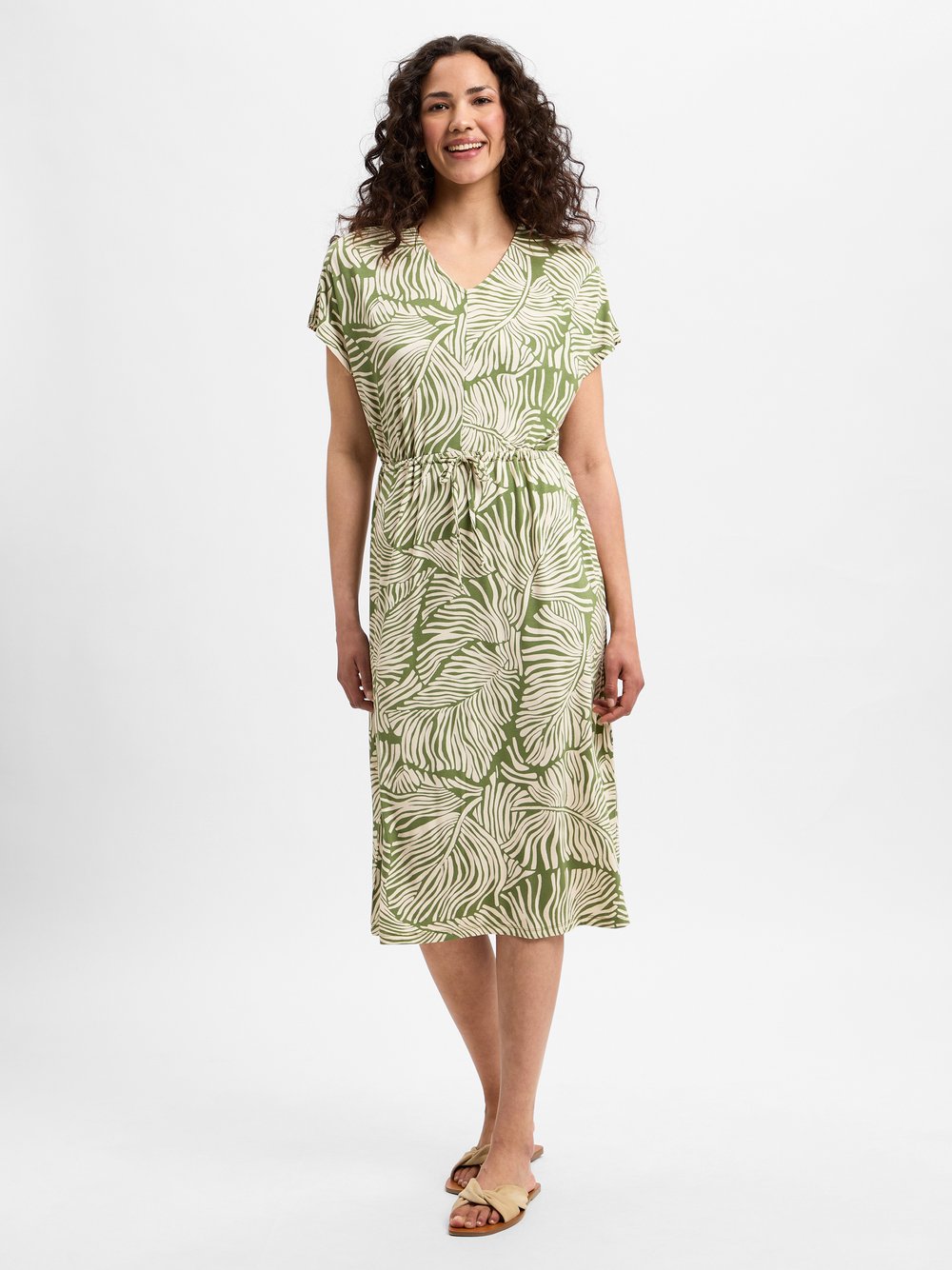 Thumbnail - soyaconcept® Jerseykleid Damen Lyocell grün gemustert, S