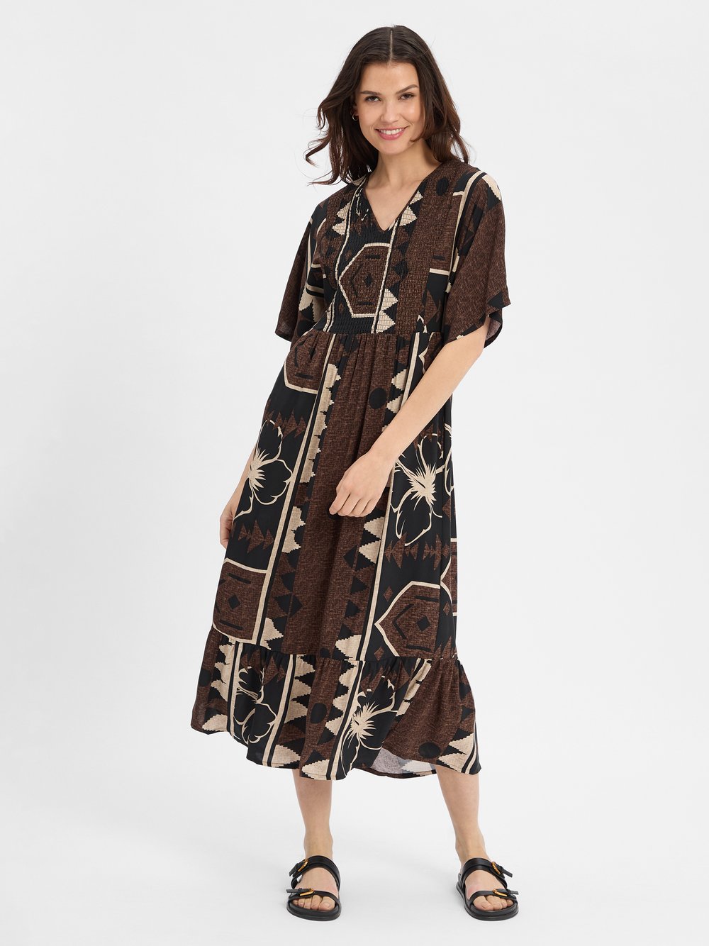 soyaconcept® Kleid Damen Viskose mehrfarbig gemustert, XL