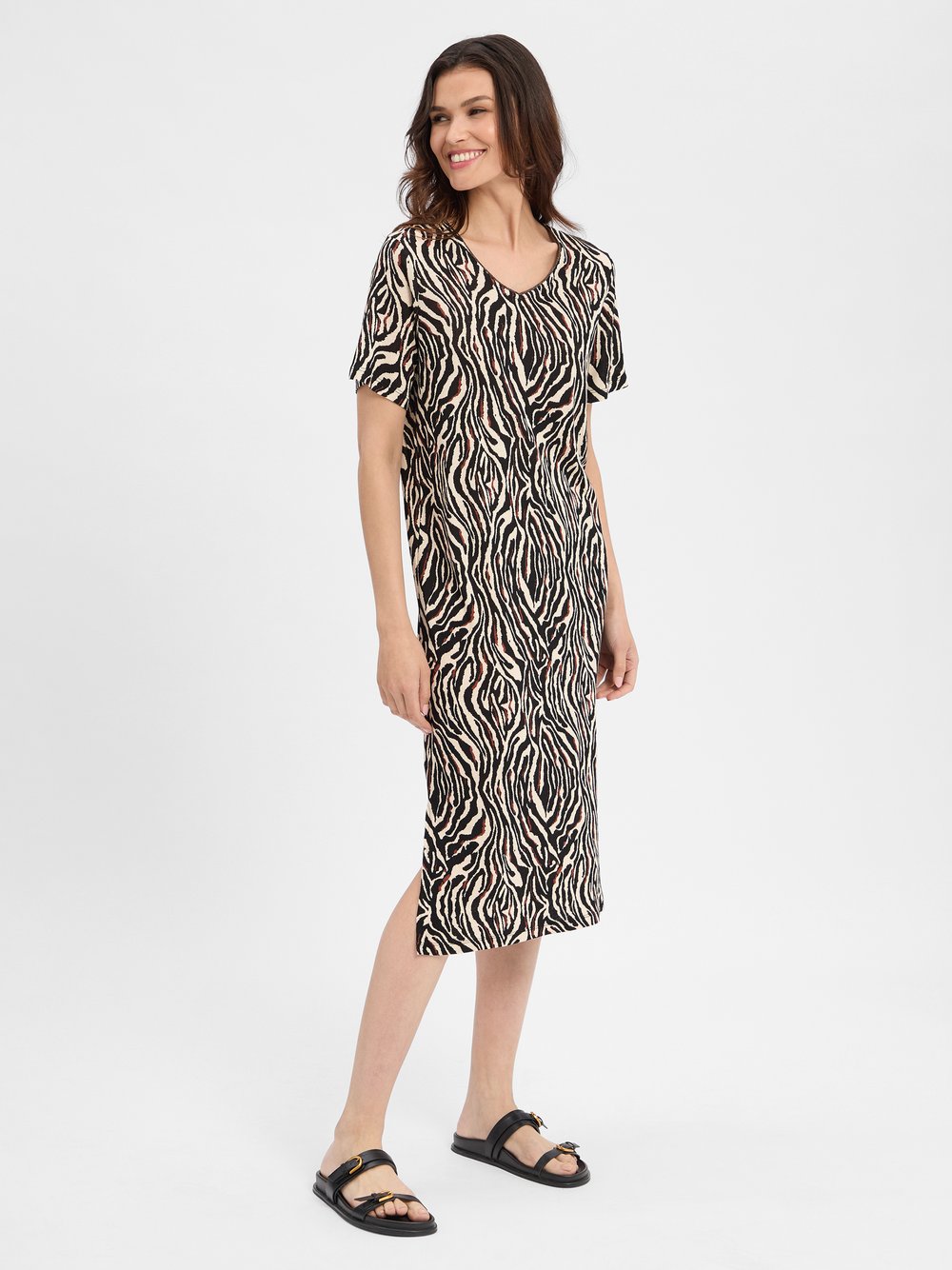 soyaconcept® Kleid mit Leinen-Anteil Damen mehrfarbig gemustert, XS