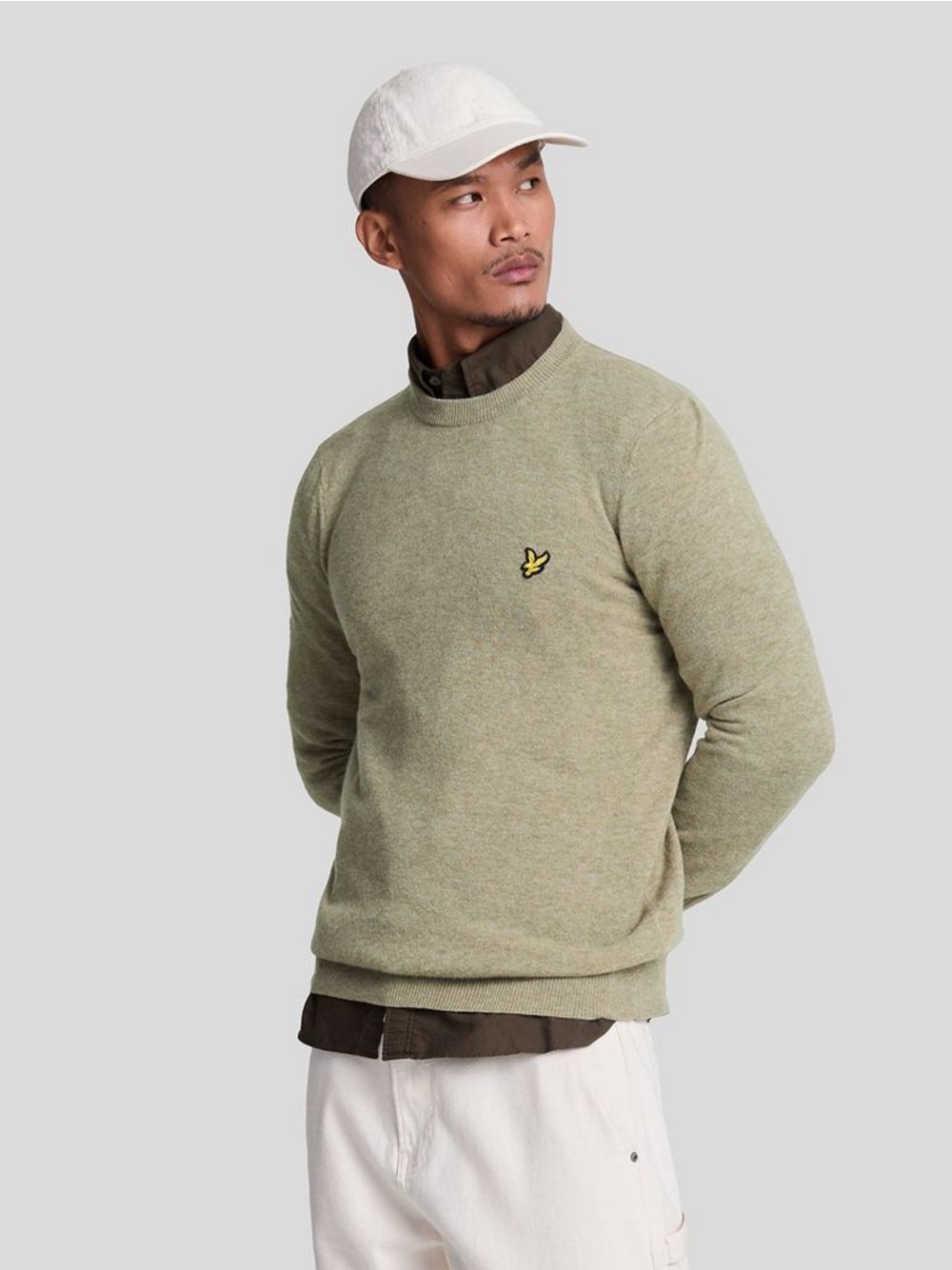 Lyle & Scott Strickpullover Herren Wolle beige, XXL