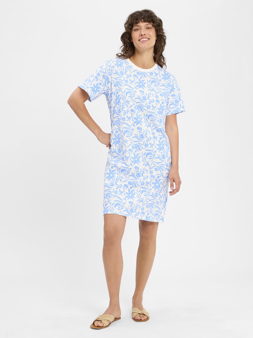Marie Lund Kleid Damen Baumwolle mehrfarbig gemustert, S