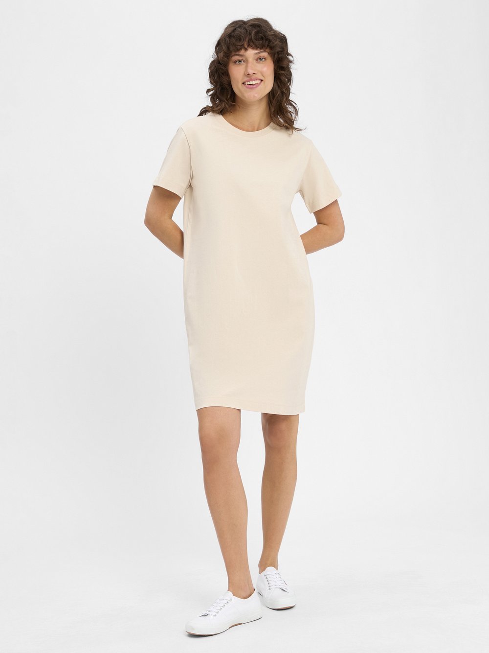 Marie Lund Kleid Damen Baumwolle beige, L