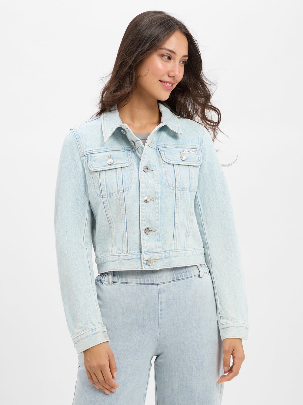 Calvin Klein Jeans Jeansjacke Damen Baumwolle blau, L