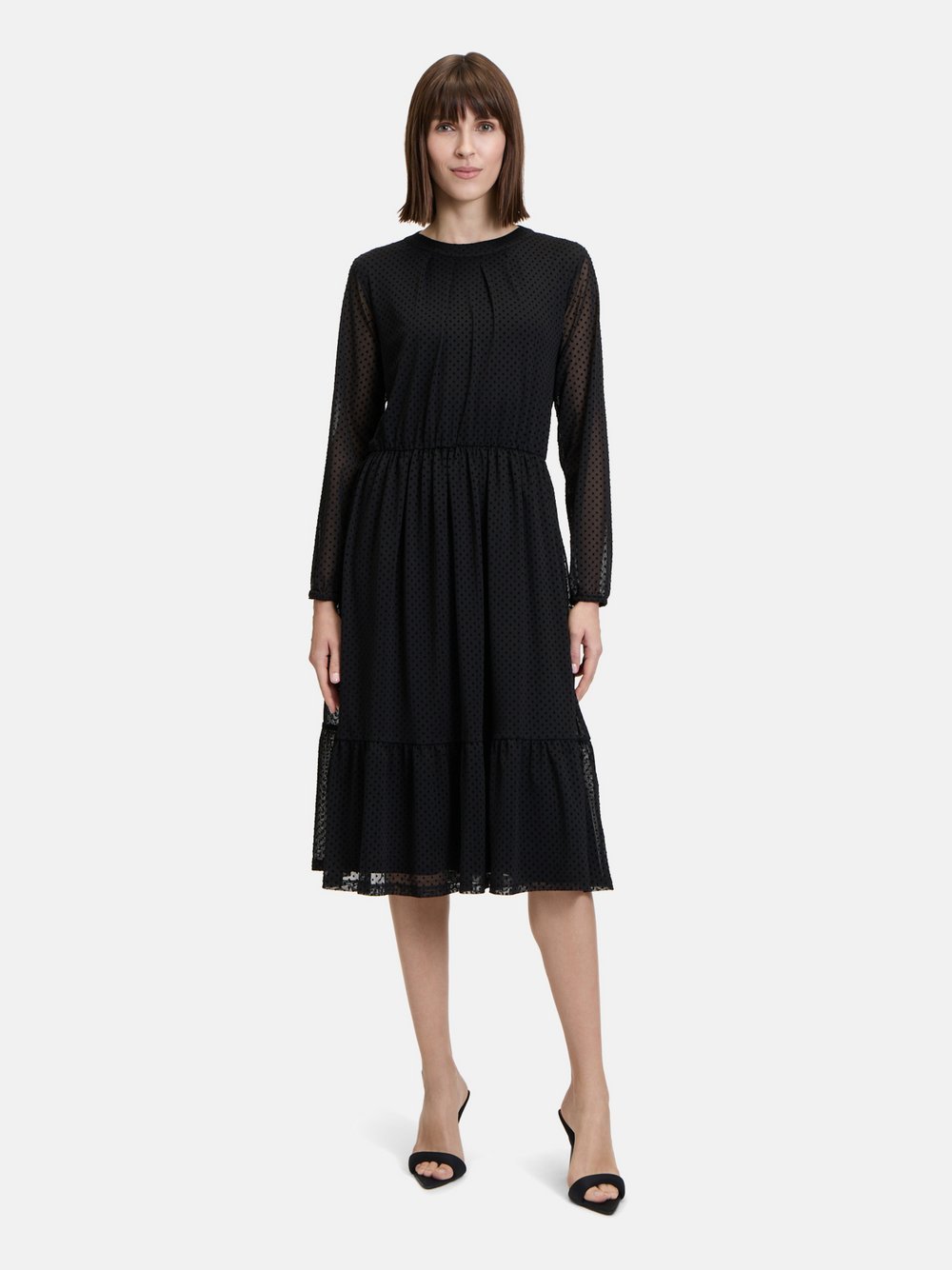 Betty & Co Stufenkleid Damen schwarz gepunktet, 36