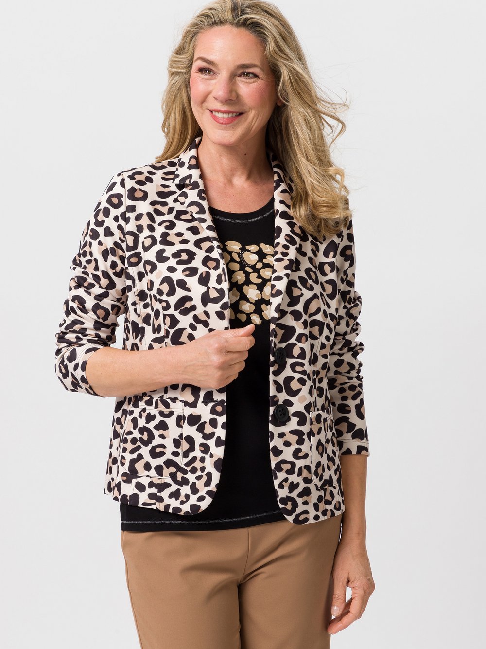 Frank Walder Blazer Damen mehrfarbig gemustert, 42