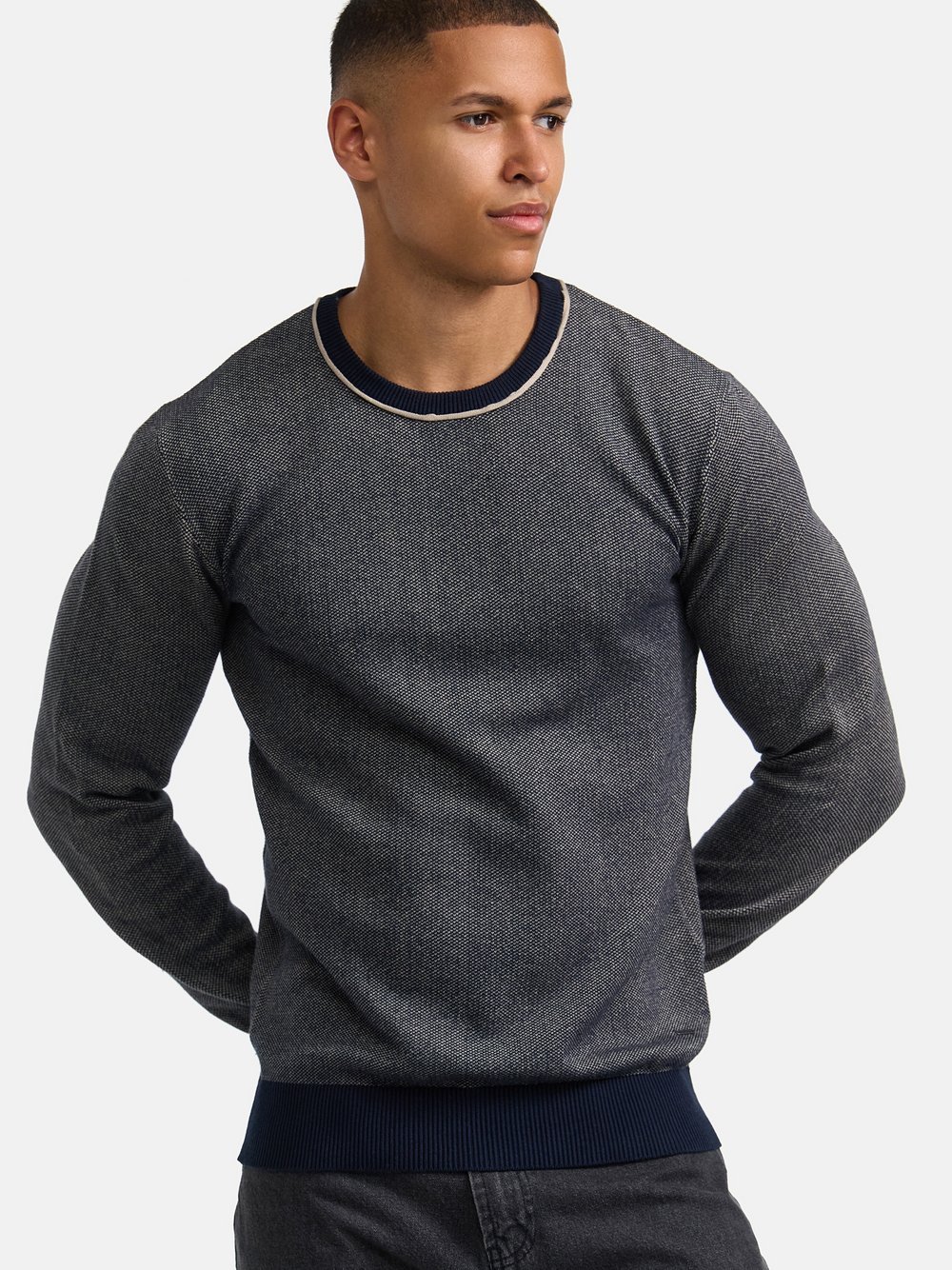 Indicode Strickpullover Herren Baumwolle blau, S