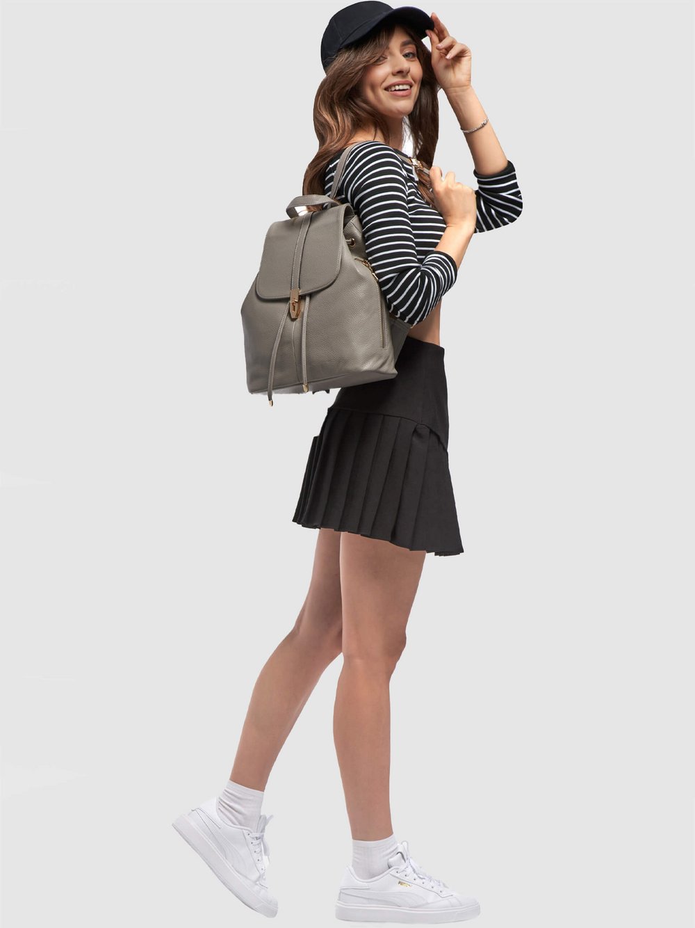 Thumbnail - C`iel Cityrucksack Damen Leder grau, ONE SIZE