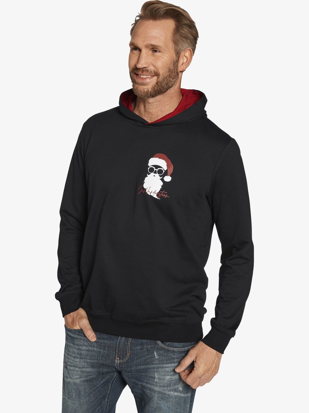 Thumbnail - Jan Vanderstorm Sweatshirt Herren Baumwolle schwarz bedruckt, L