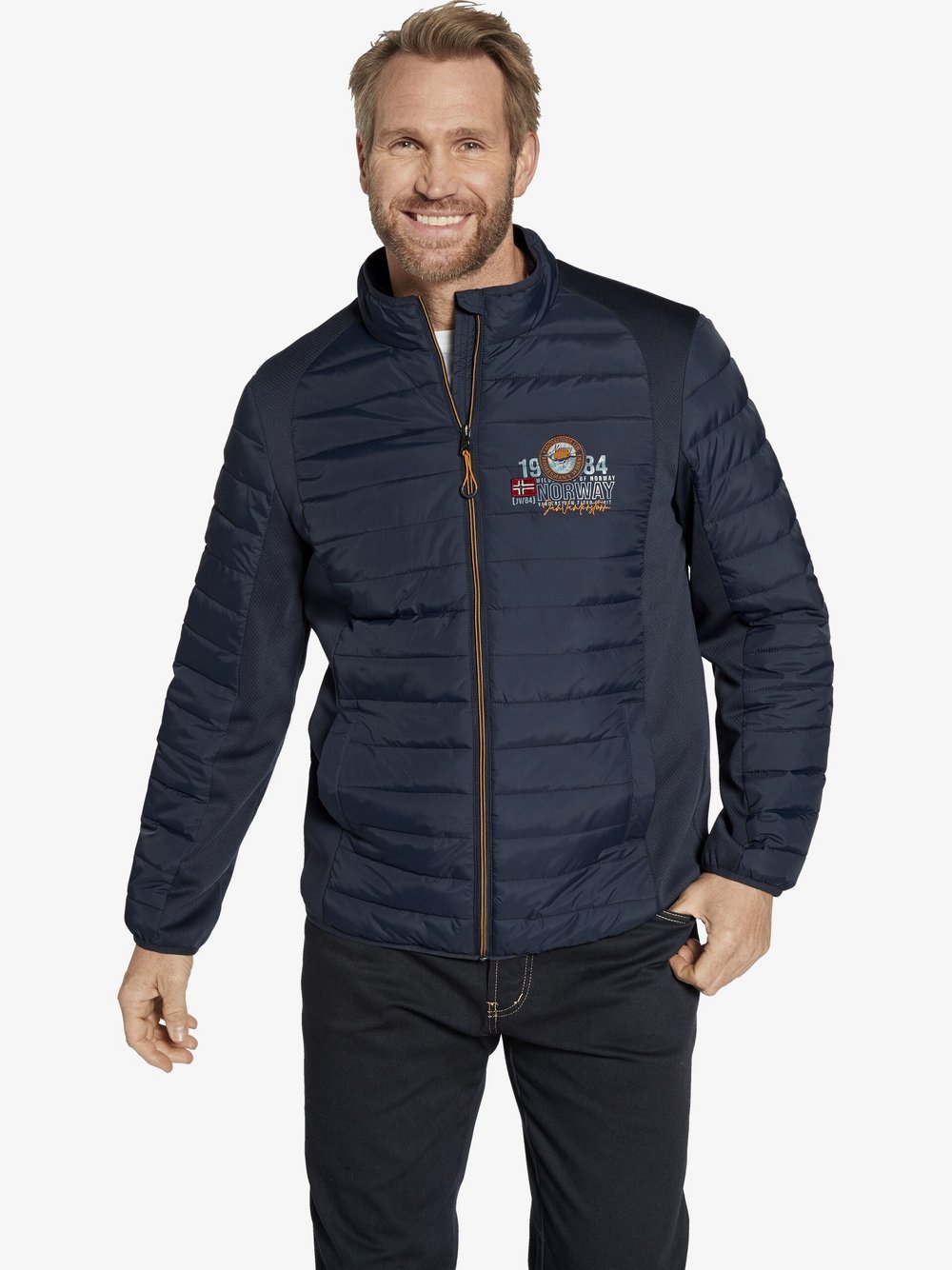 Jan Vanderstorm Jacke Herren Polyamid blau, 56