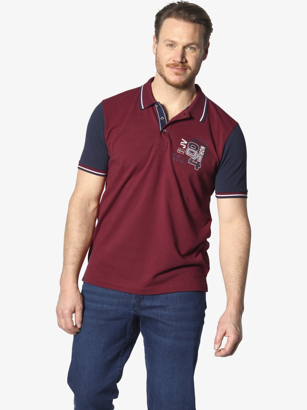 Jan Vanderstorm Poloshirt Herren Baumwolle rot, L