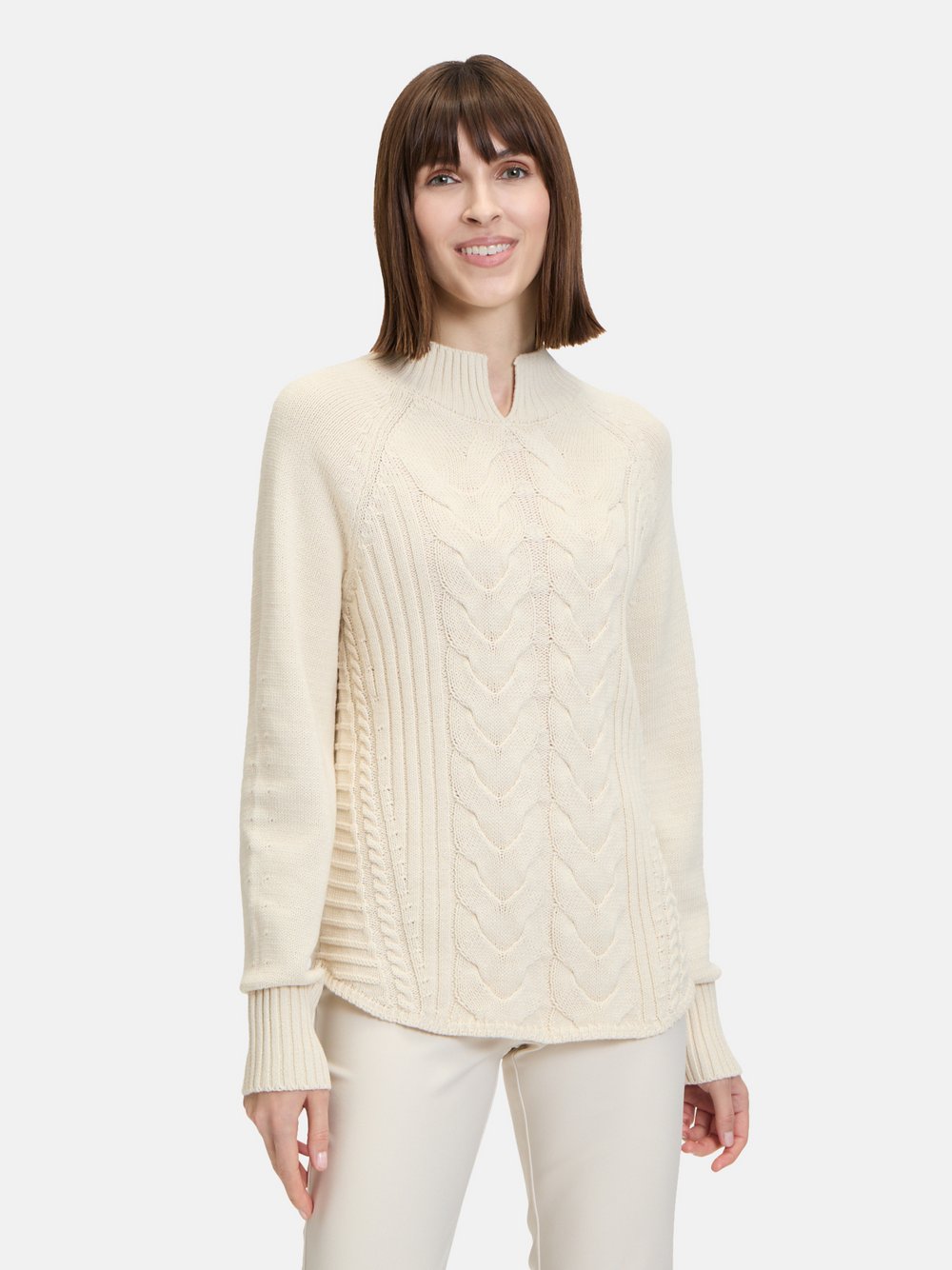 Betty Barclay Strickpullover Damen Baumwolle beige gemustert, 36