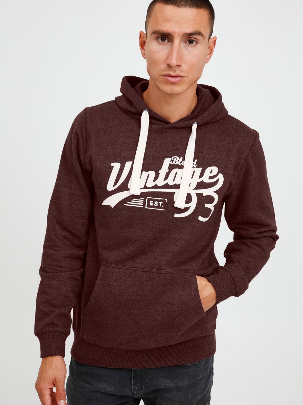 Thumbnail - BLEND Hoodie Herren Baumwolle rot bedruckt, XXL