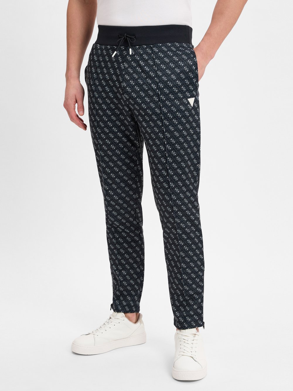 GUESS Jogginghose Herren Baumwolle schwarz gemustert, S