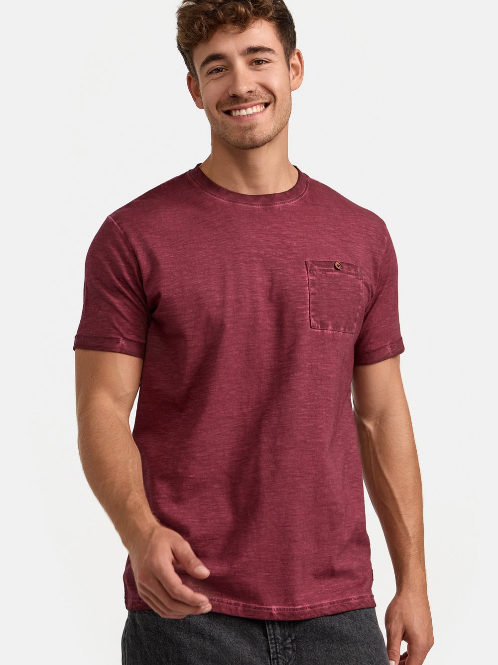 Indicode T-Shirt Herren Baumwolle rot, M