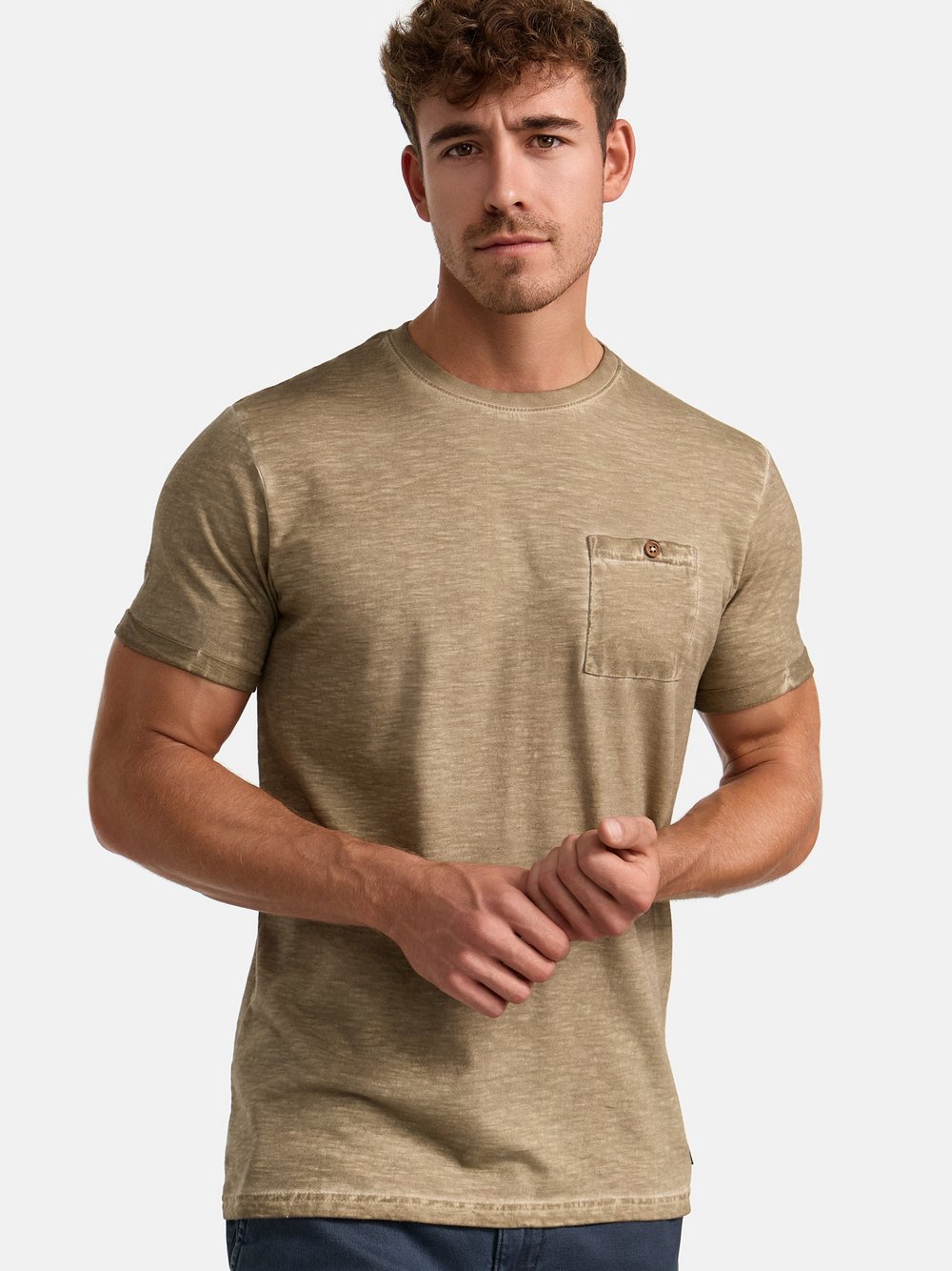 Indicode T-Shirt Herren Baumwolle beige, XL