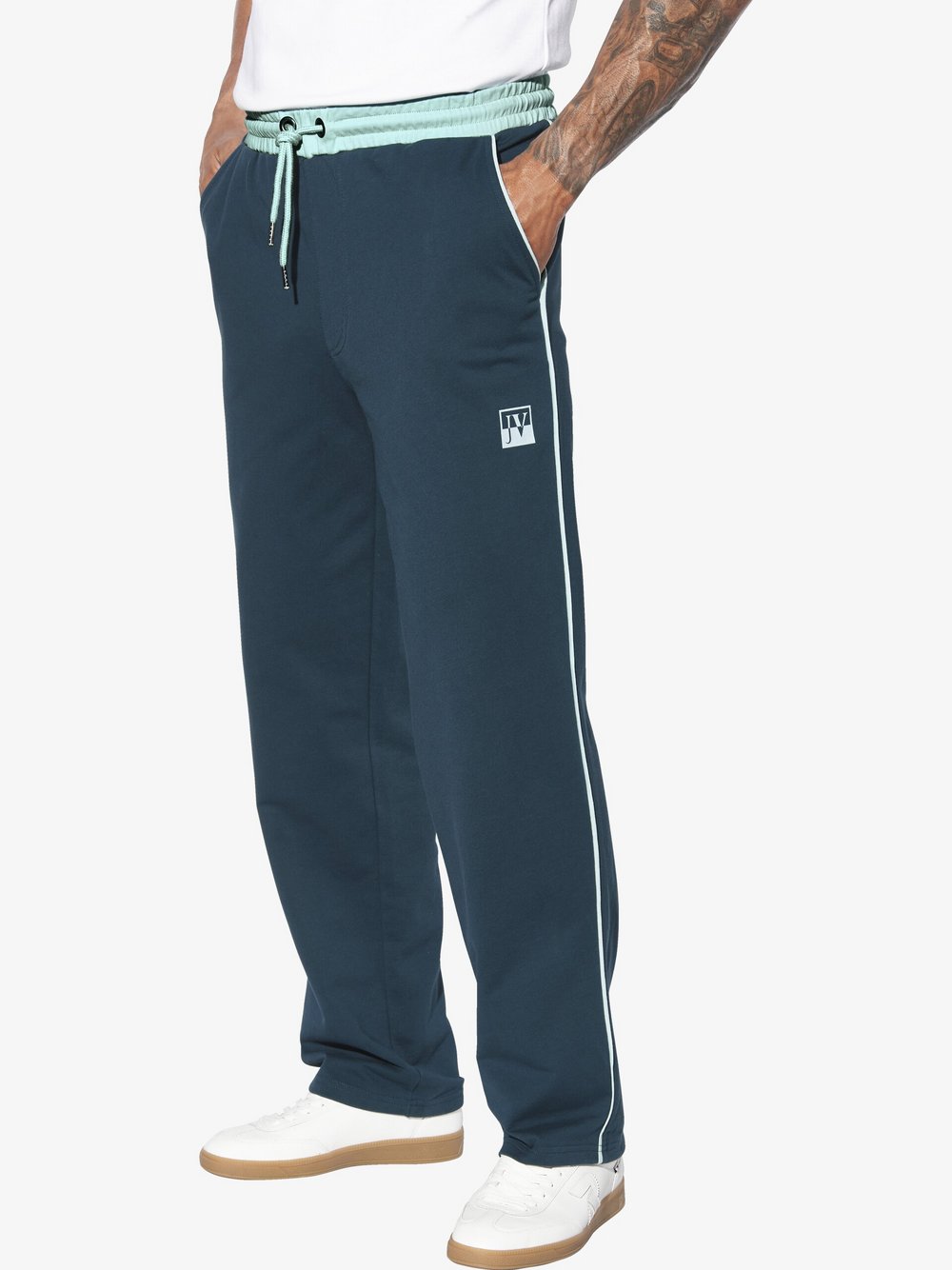 Thumbnail - Jan Vanderstorm Jogginghose Herren Baumwolle mehrfarbig gemustert, L