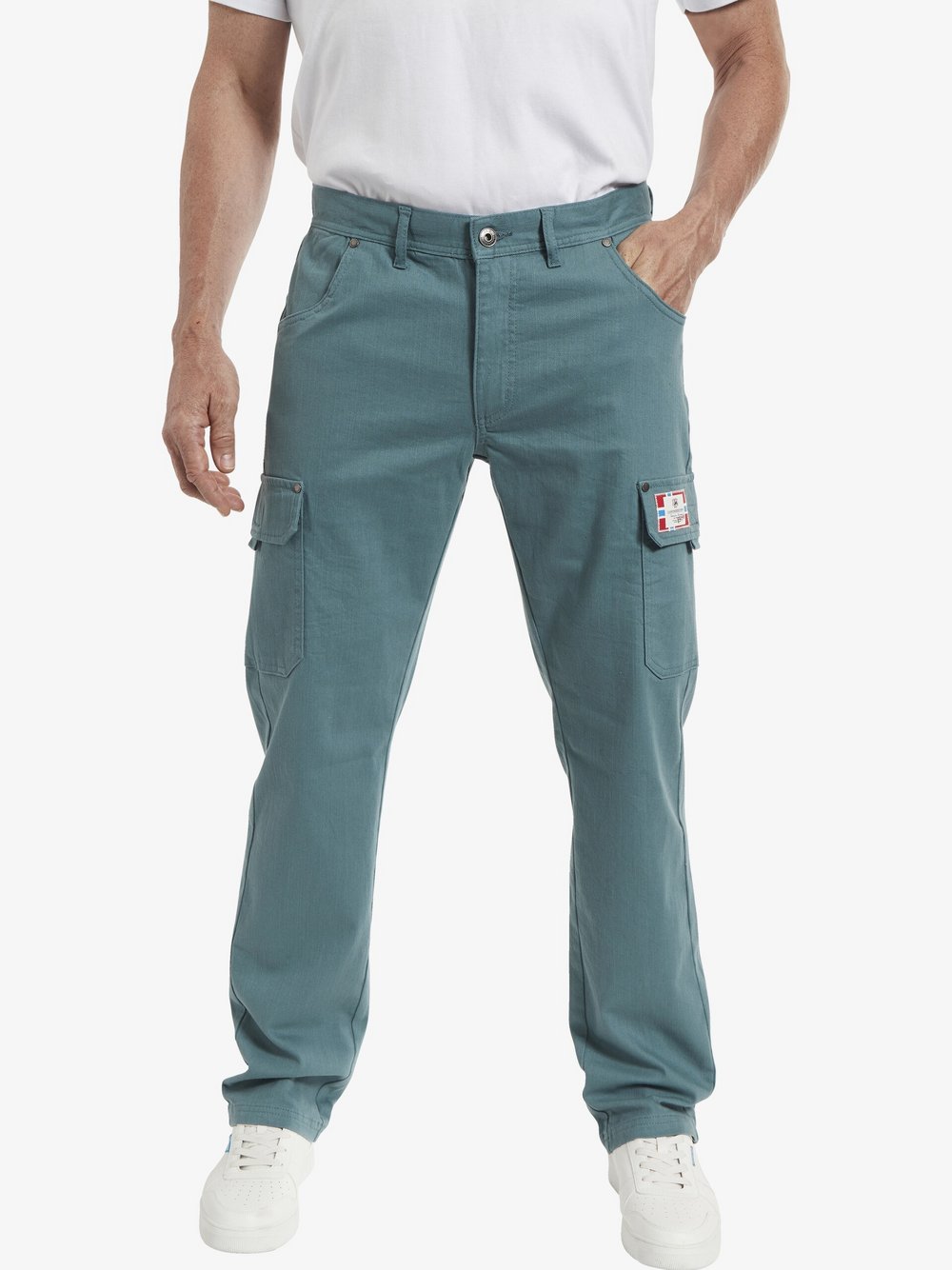 Jan Vanderstorm Tiefbundjeans Herren Baumwolle blau, 40-34