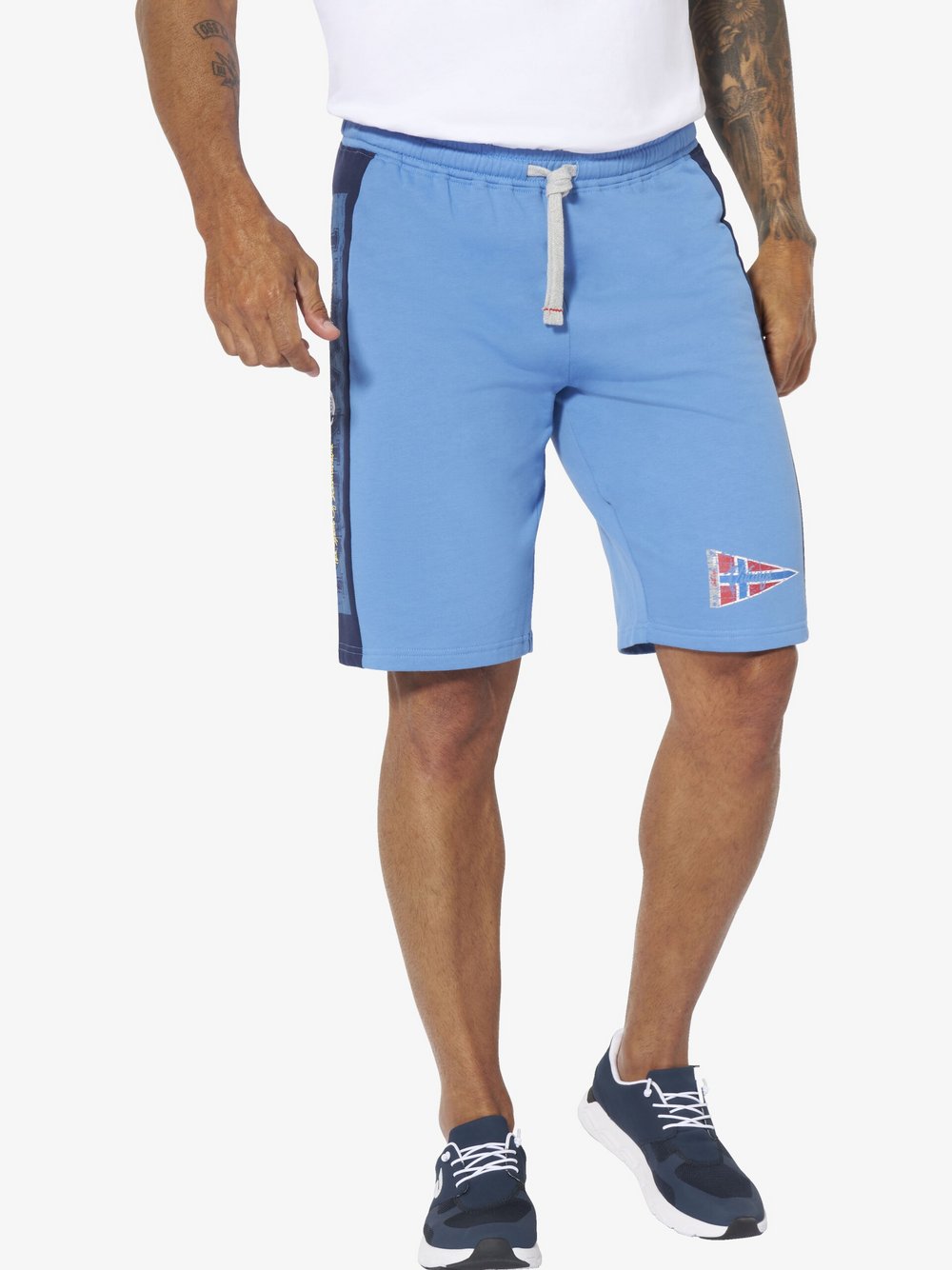 Thumbnail - Jan Vanderstorm Doppelpack Shorts Herren Baumwolle blau gemustert, XL