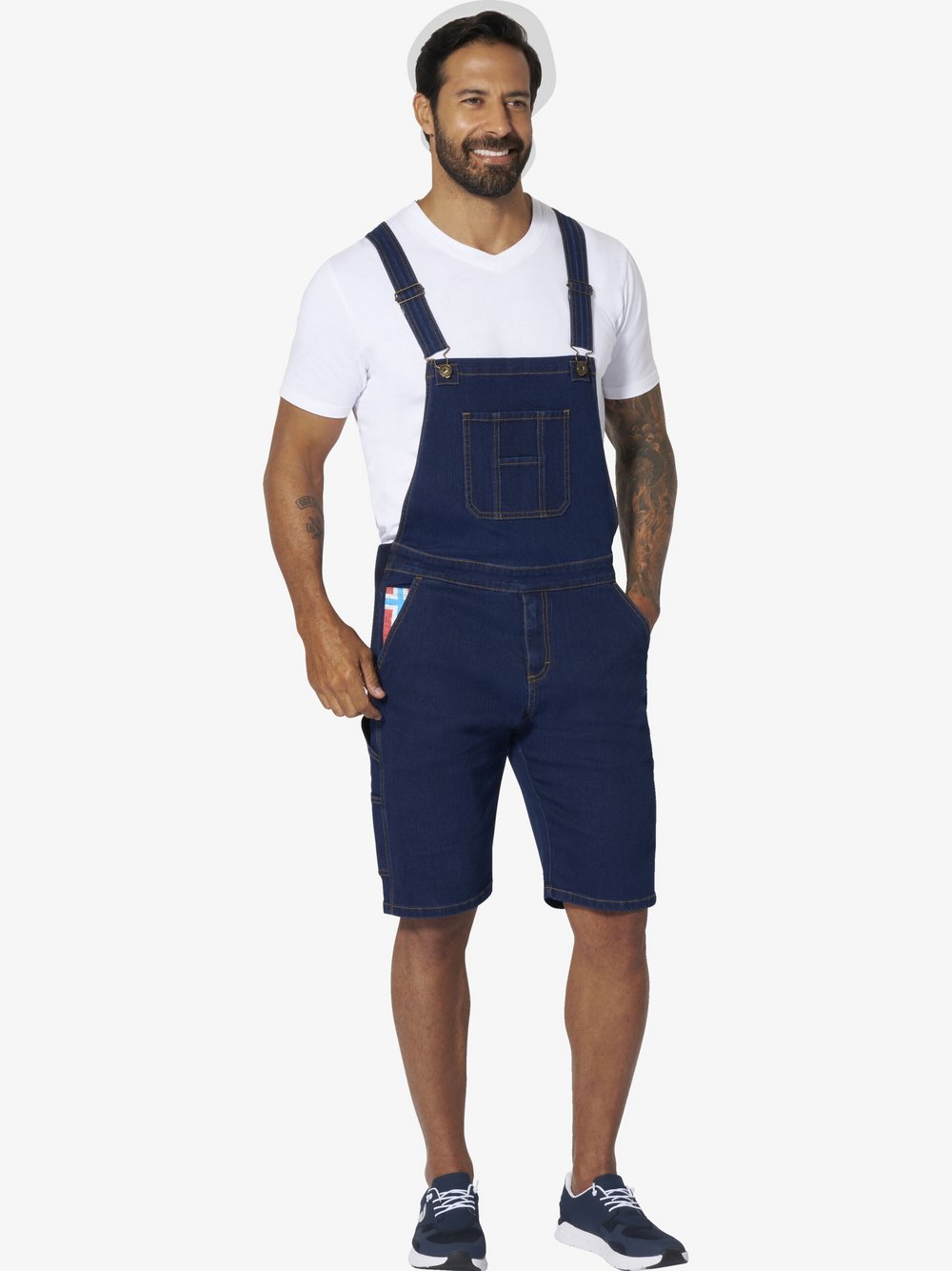 Thumbnail - Jan Vanderstorm Bermuda Herren Baumwolle blau, 44-34