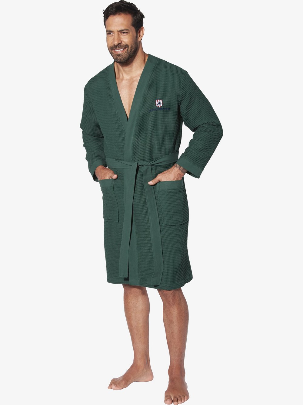 Jan Vanderstorm Bademantel Herren Baumwolle grün, 7XL