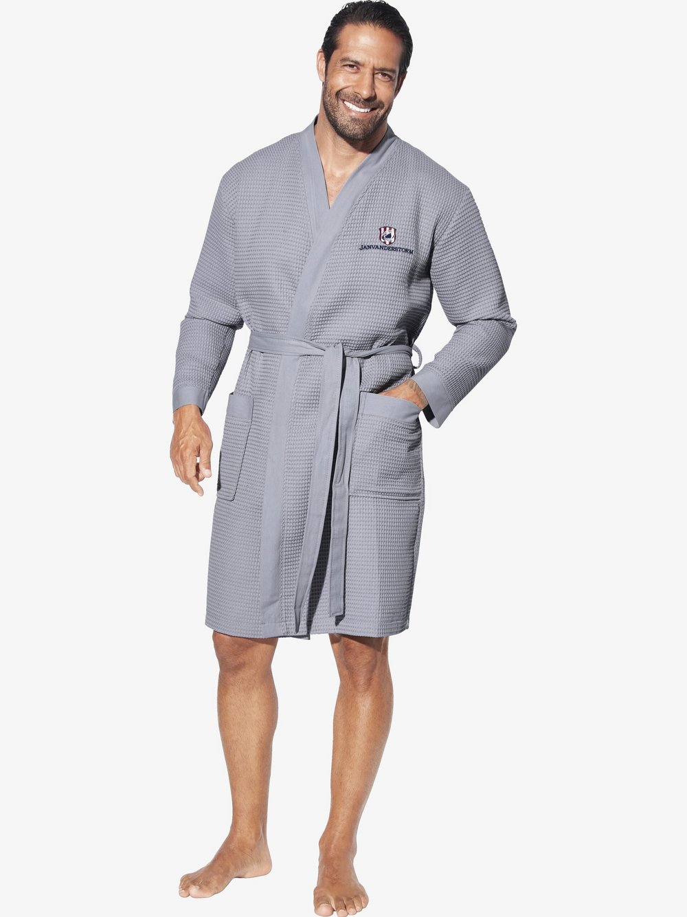 Jan Vanderstorm Bademantel Herren grau, XXXL