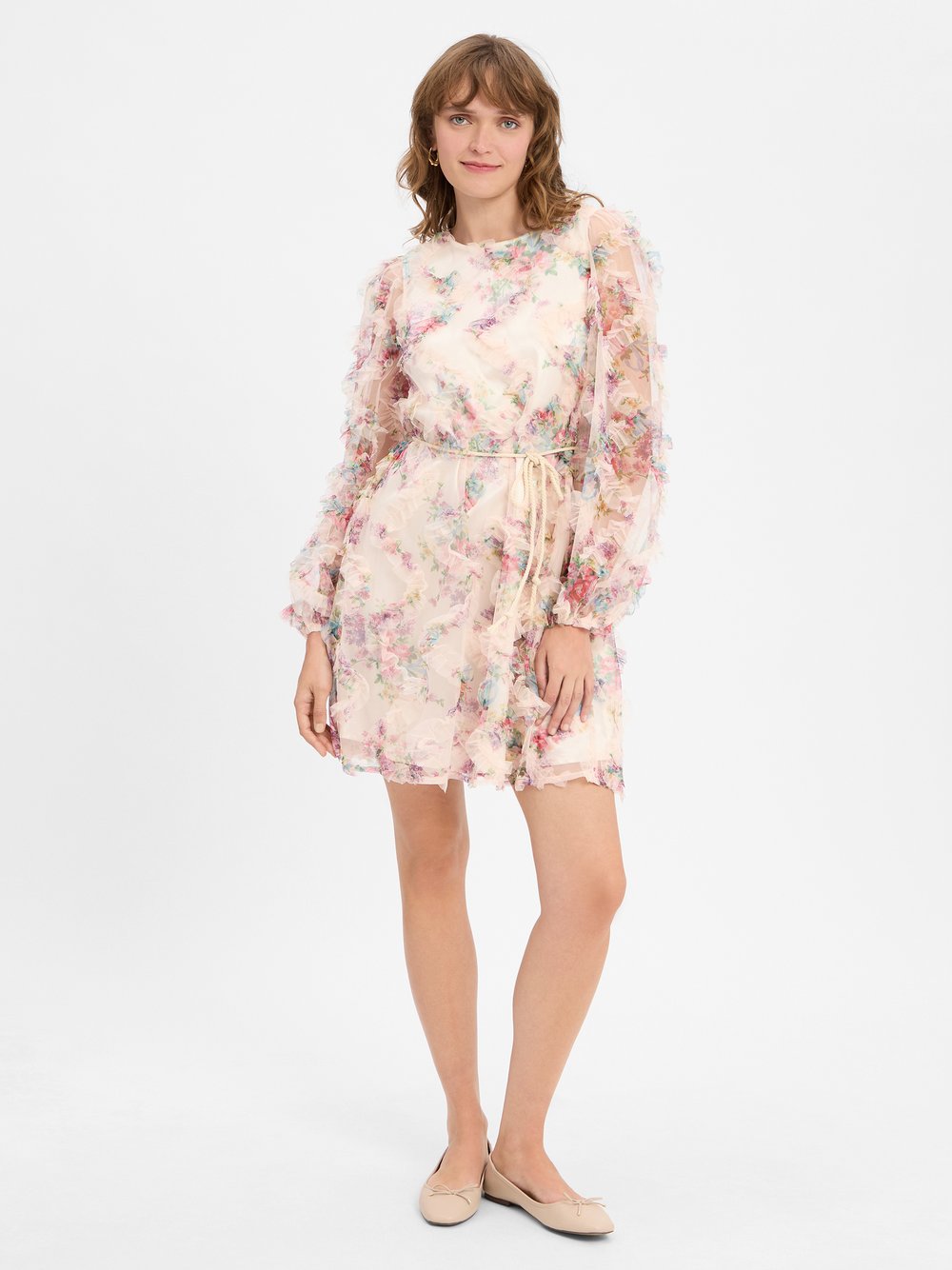 Y.A.S Cocktailkleid Damen Mesh mehrfarbig gemustert, 42
