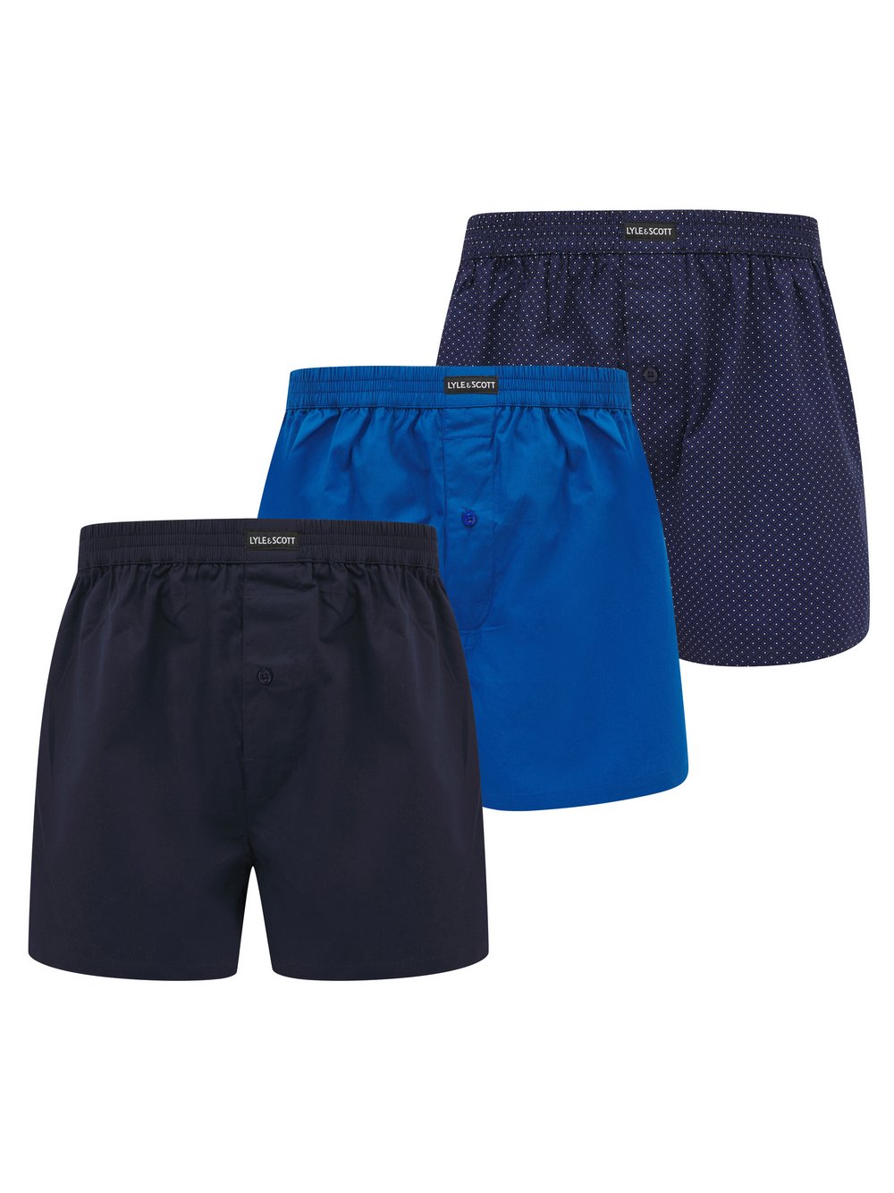 Lyle & Scott Boxer 3-er Set Herren Baumwolle blau, XL