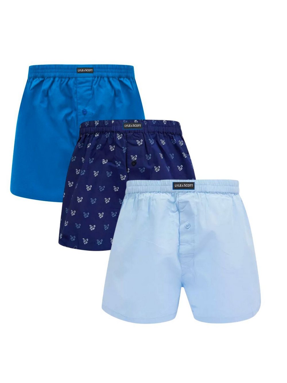 Lyle & Scott Boxer 3-er Set Herren Baumwolle blau, M